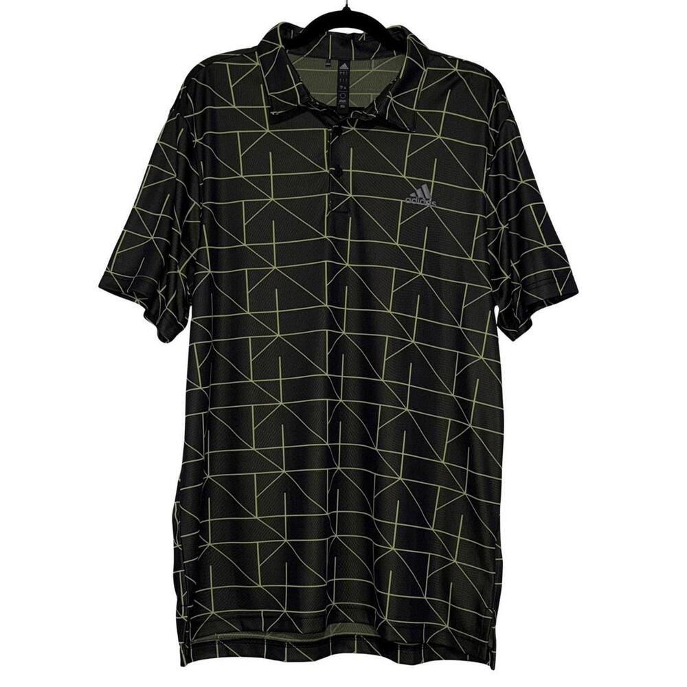 NWOT adidas Mens Jacquard Geometric Golf Polo Shirt
